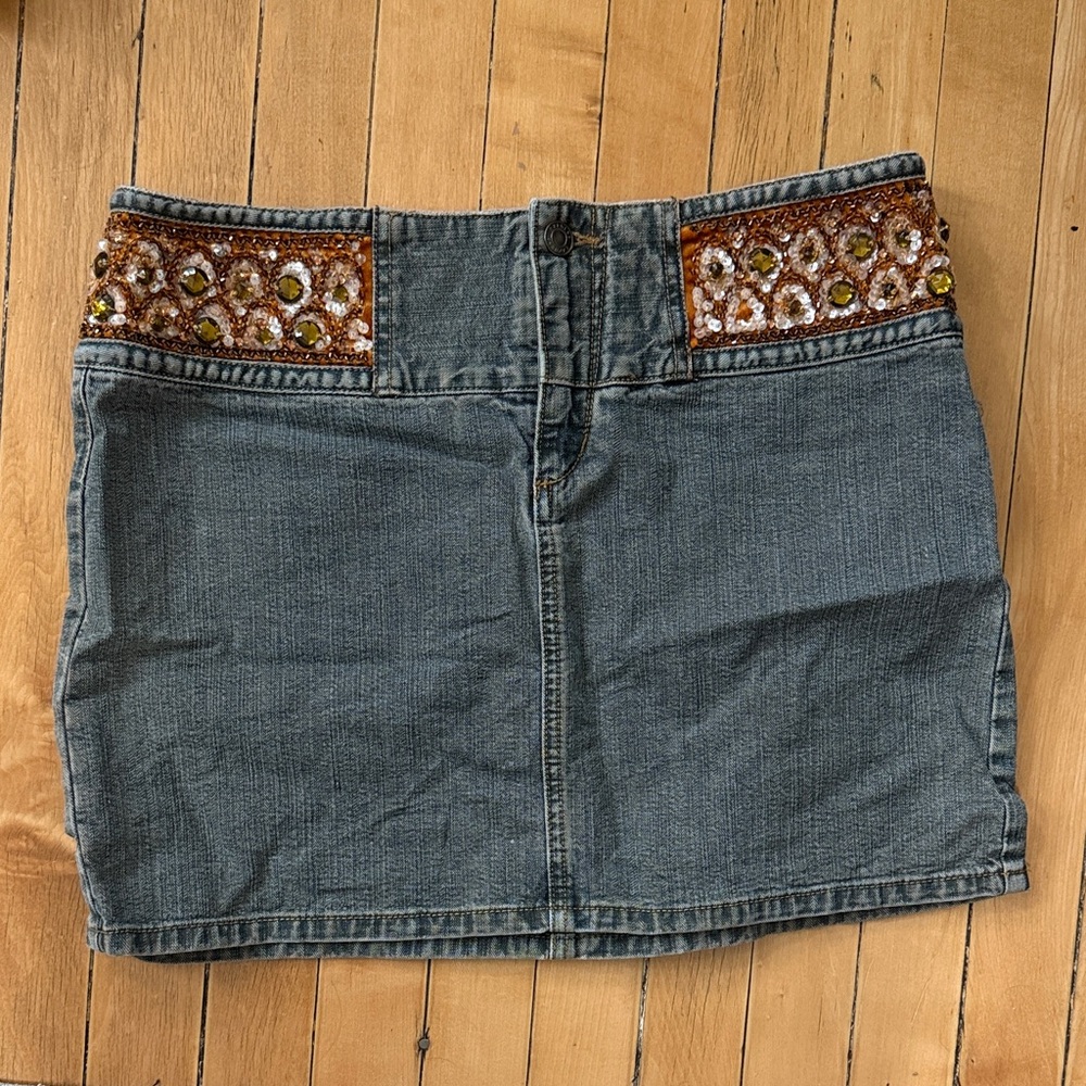 Beaded / gems vintage express mini skirt